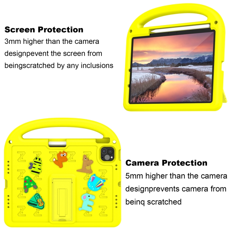 For iPad Air 11 2024 Cartoon Sparrow EVA Shockproof Tablet Case(Yellow) For iPad Air 11 2024 Cartoon Sparrow EVA Shockproof Tablet Case(Yellow)