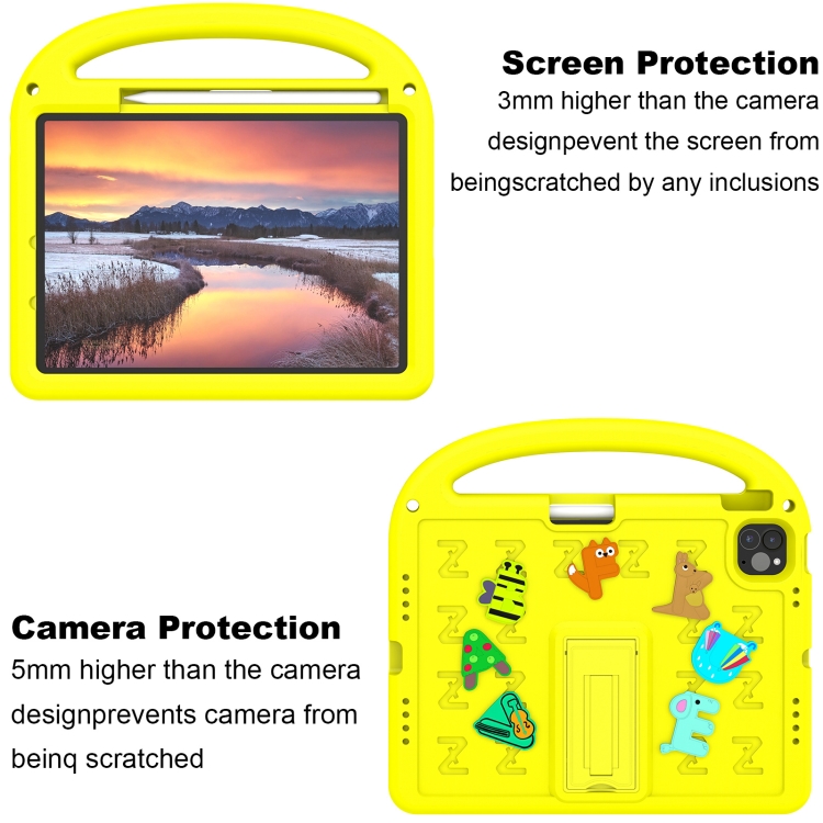 For iPad Air 11 2024 Cartoon Sparrow EVA Shockproof Tablet Case(Yellow) For iPad Air 11 2024 Cartoon Sparrow EVA Shockproof Tablet Case(Yellow)