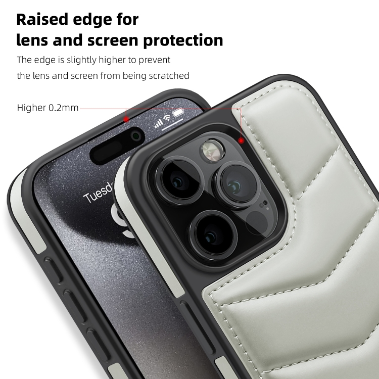 For iPhone 15 Plus Down Jacket Card Bag Holder MagSafe Phone Case(Grey) For iPhone 15 Plus Down Jacket Card Bag Holder MagSafe Phone Case(Grey)