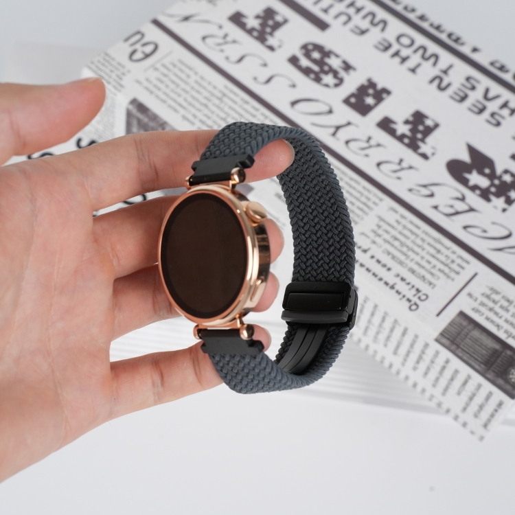 Pour Samsung Galaxy Gear S3 Classic 22 mm Bracelet de montre tresse a boucle magnetique gris sideral