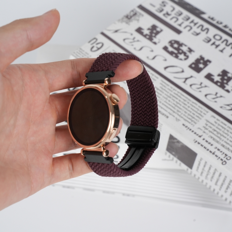Para Samsung Galaxy Gear S3 Frontier Correa de reloj trenzada con hebilla magnetica de 22 mm Drop Cherry