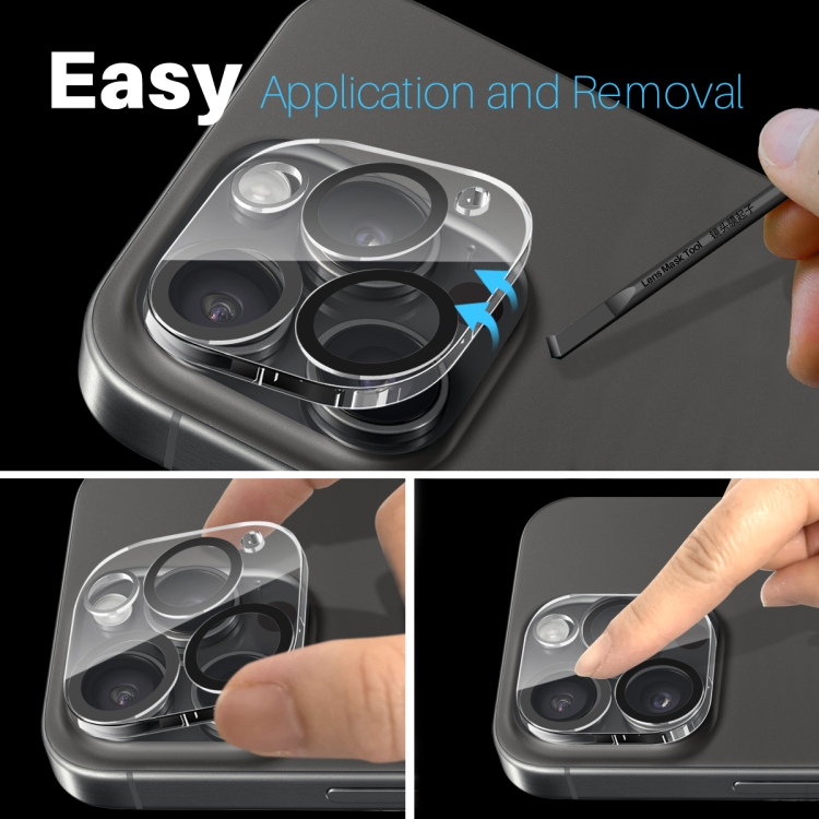 For iPhone 16 Pro / 16 Pro Max NORTHJO Camera Lens Protector 3D Night Shot Tempered Glass Film(Black) For iPhone 16 Pro / 16 Pro Max NORTHJO Camera Lens Protector 3D Night Shot Tempered Glass Film(Black)