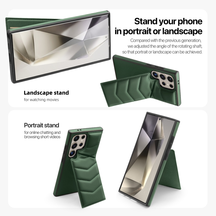 For Samsung Galaxy S23 Ultra 5G Down Jacket Card Bag Holder MagSafe Phone Case(Dark Green) For Samsung Galaxy S23 Ultra 5G Down Jacket Card Bag Holder MagSafe Phone Case(Dark Green)
