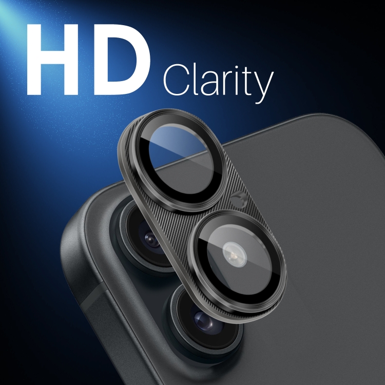 For iPhone 16 / 16 Plus NORTHJO CD Vein Camera Lens Protector Tempered Glass Rear Lens Film(Black) For iPhone 16 / 16 Plus NORTHJO CD Vein Camera Lens Protector Tempered Glass Rear Lens Film(Black)