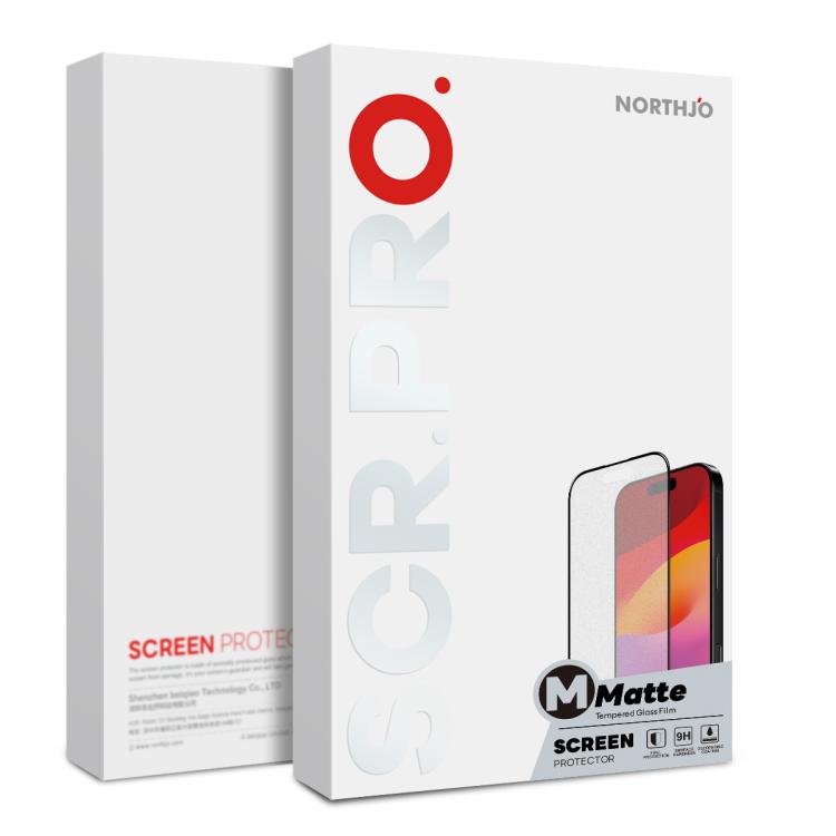 For iPhone Duo Outer Screen NORTHJO Matte Silkscreen Anti-Fingerprint Tempered Glass Film