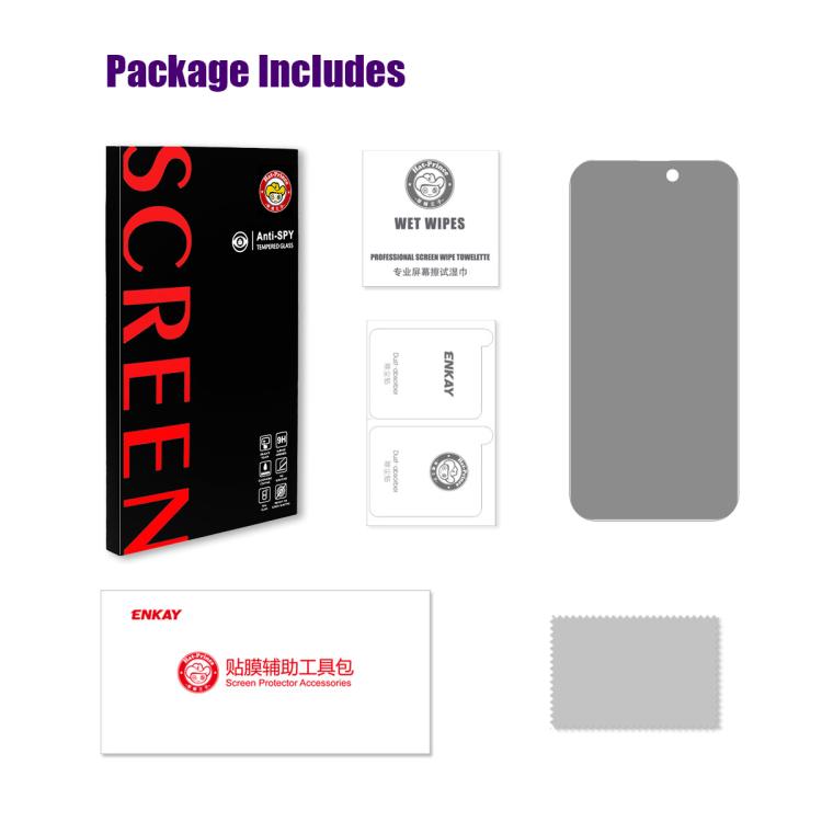 For iPhone 18 Pro Max ENKAY Hat-Prince 28 Degree Anti-peeping Privacy Tempered Glass Film