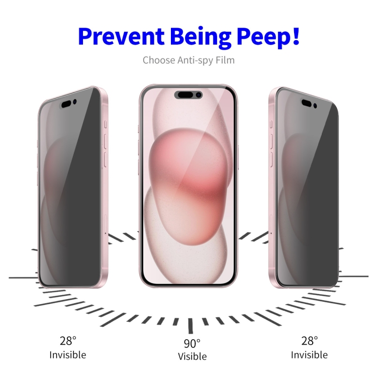 For iPhone 15 Plus 2pcs ENKAY Hat-Prince 28 Degree Anti-peeping Privacy Tempered Glass Film