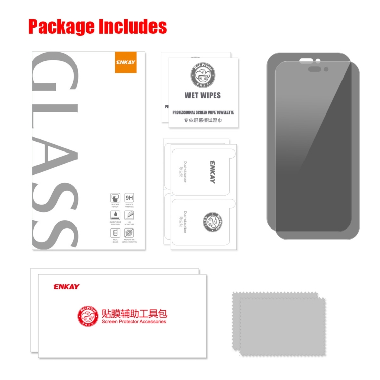 For iPhone 15 Plus 2pcs ENKAY Hat-Prince 28 Degree Anti-peeping Privacy Tempered Glass Film