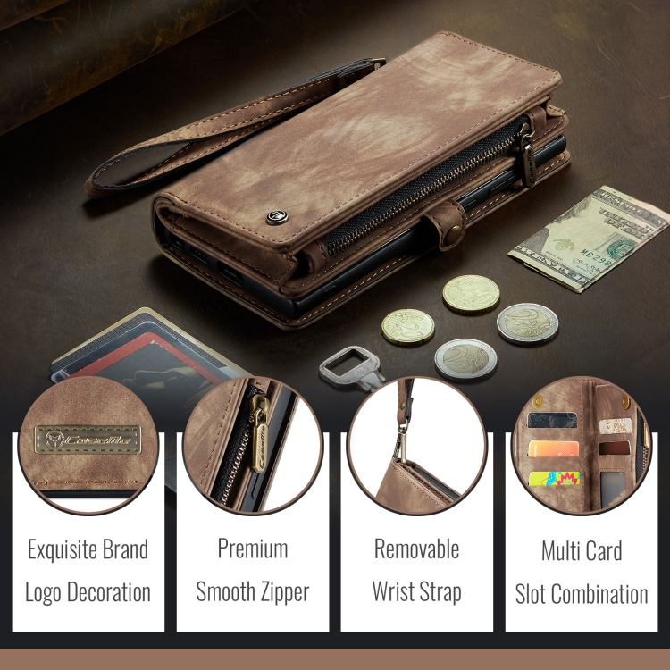 For iPhone 16 Pro CaseMe 008 Detachable Multifunctional Leather Phone Case(Brown) For iPhone 16 Pro CaseMe 008 Detachable Multifunctional Leather Phone Case(Brown)