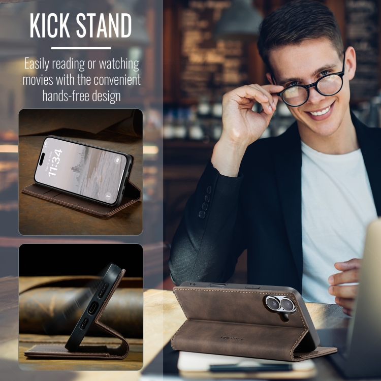 For iPhone 16 CaseMe 013 Multifunctional Horizontal Flip Leather Phone Case(Coffee) For iPhone 16 CaseMe 013 Multifunctional Horizontal Flip Leather Phone Case(Coffee)