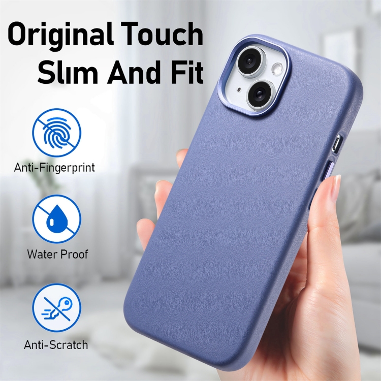 For iPhone 15 Electroplated Metal Button Shockproof Phone Case(Blue) For iPhone 15 Electroplated Metal Button Shockproof Phone Case(Blue)