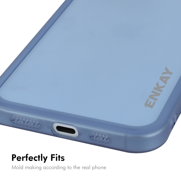For iPhone 15 ENKAY Hat-Prince Translucent Matte TPU Phone Case with Lens Film + 9H Big Arc Edge Film(Blue) For iPhone 15 ENKAY Hat-Prince Translucent Matte TPU Phone Case with Lens Film + 9H Big Arc Edge Film(Blue)