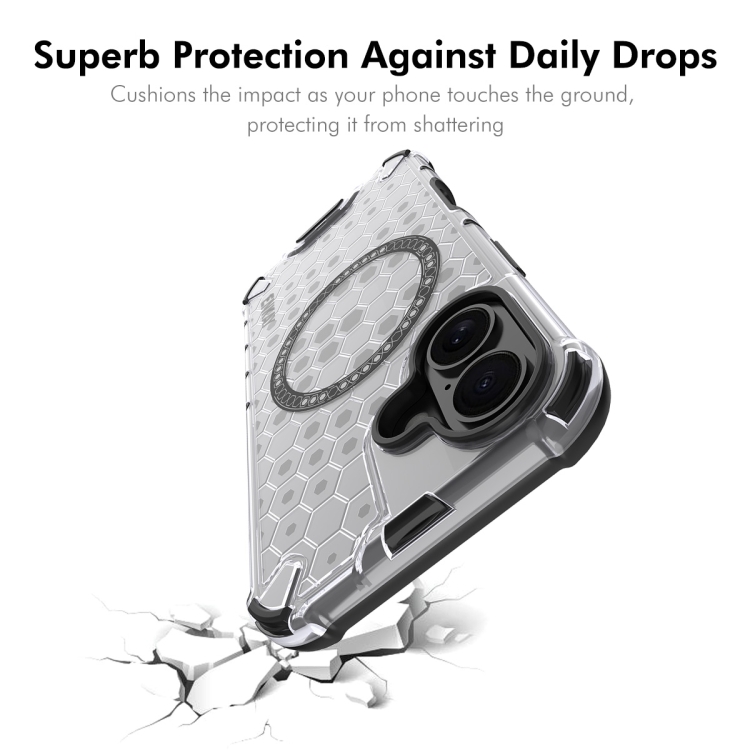 For iPhone 16 Plus ENKAY Hat-Prince Honeycomb MagSafe Shockproof Phone Case with Large Arc Edge Film(White) For iPhone 16 Plus ENKAY Hat-Prince Honeycomb MagSafe Shockproof Phone Case with Large Arc Edge Film(White)