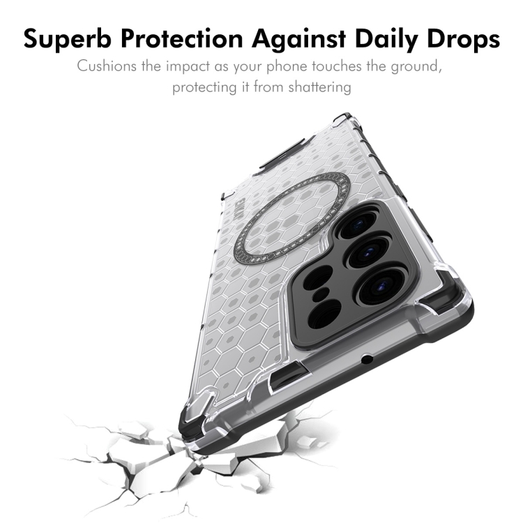 For Samsung Galaxy S24 Ultra 5G ENKAY Hat-Prince Honeycomb MagSafe Shockproof Phone Case with 0.18mm Film(White) For Samsung Galaxy S24 Ultra 5G ENKAY Hat-Prince Honeycomb MagSafe Shockproof Phone Case with 0.18mm Film(White)