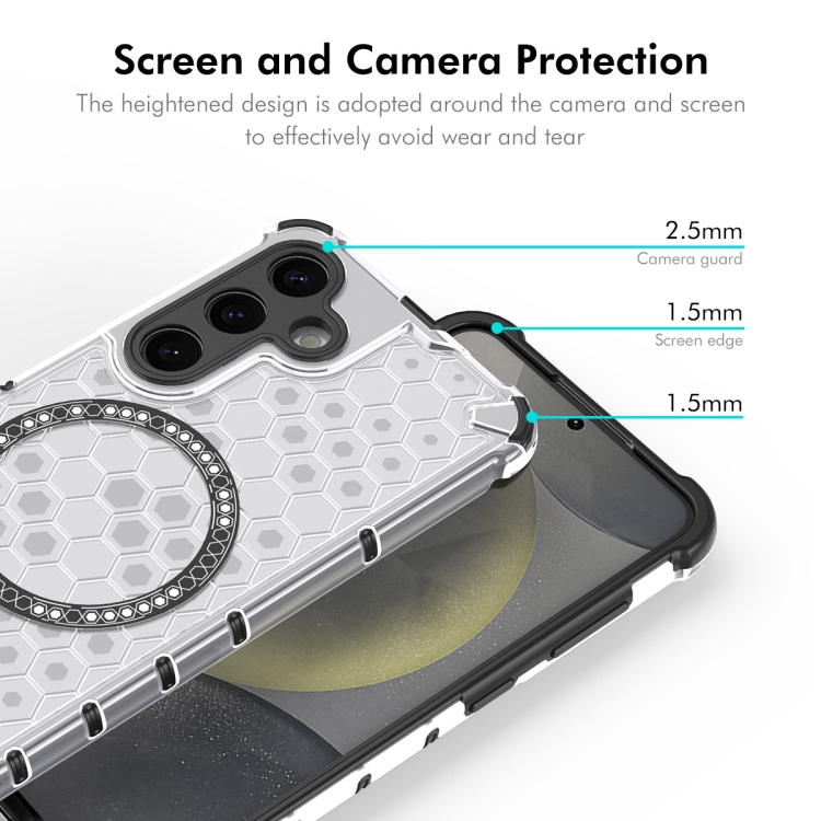 For Samsung Galaxy S23+ 5G ENKAY Hat-Prince Honeycomb MagSafe Shockproof Phone Case with 0.18mm Film(Blue) For Samsung Galaxy S23+ 5G ENKAY Hat-Prince Honeycomb MagSafe Shockproof Phone Case with 0.18mm Film(Blue)