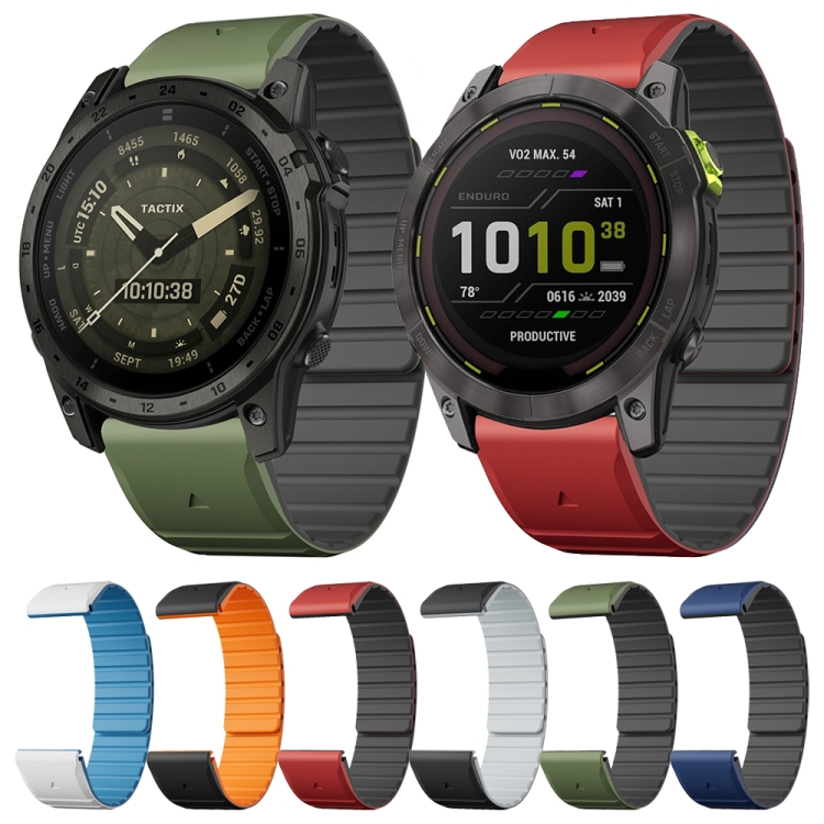 Bracelet Cuir 26mm Pour Garmin Fenix 7X/6X/5X/Enduro - Quick Fit - Cuir Véritable