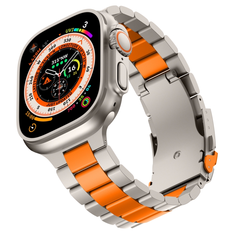 Pour Apple Watch Series 45 mm Bracelet de montre en alliage de