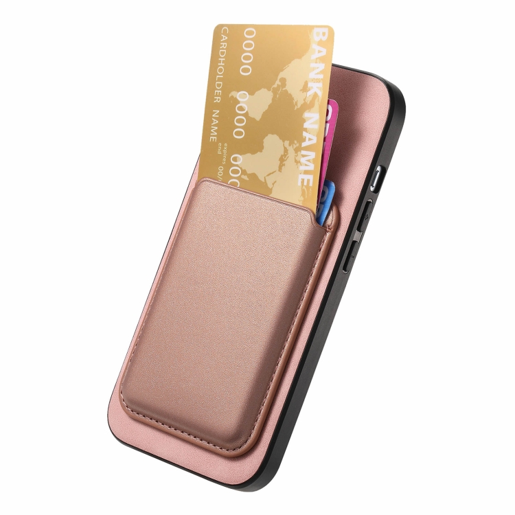 For iPhone 16 Pro Retro Magsafe Card Bag PU Back Cover Phone Case(Pink) For iPhone 16 Pro Retro Magsafe Card Bag PU Back Cover Phone Case(Pink)