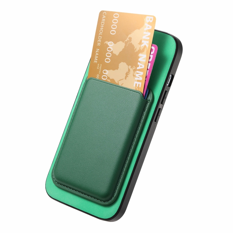 For iPhone 16 Plus Retro Magsafe Card Bag PU Back Cover Phone Case(Green) For iPhone 16 Plus Retro Magsafe Card Bag PU Back Cover Phone Case(Green)