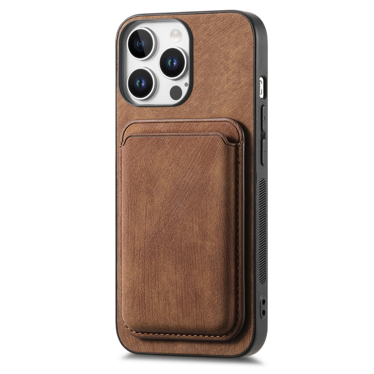 For iPhone 16 Pro Retro Leather Card Bag Magnetic Phone Case(Brown) For iPhone 16 Pro Retro Leather Card Bag Magnetic Phone Case(Brown)