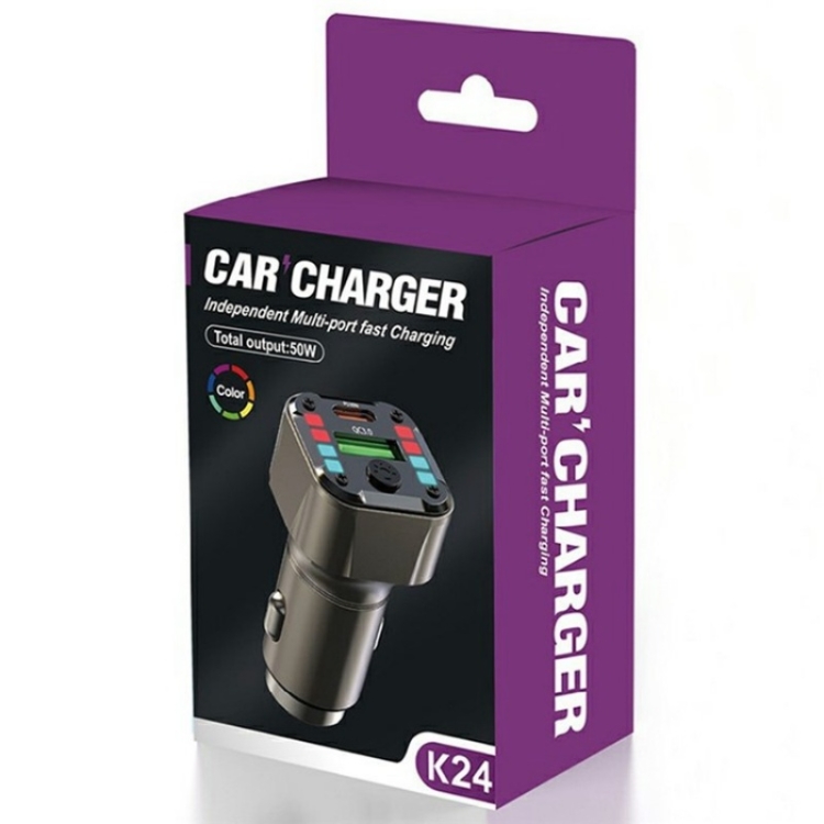 K24 Dual Ports Car Charging Adapter Car Charger PD 30W QC 3.0 Super Charger K24 Dual Ports Car Charging Adapter Car Charger PD 30W QC 3.0 Super Charger