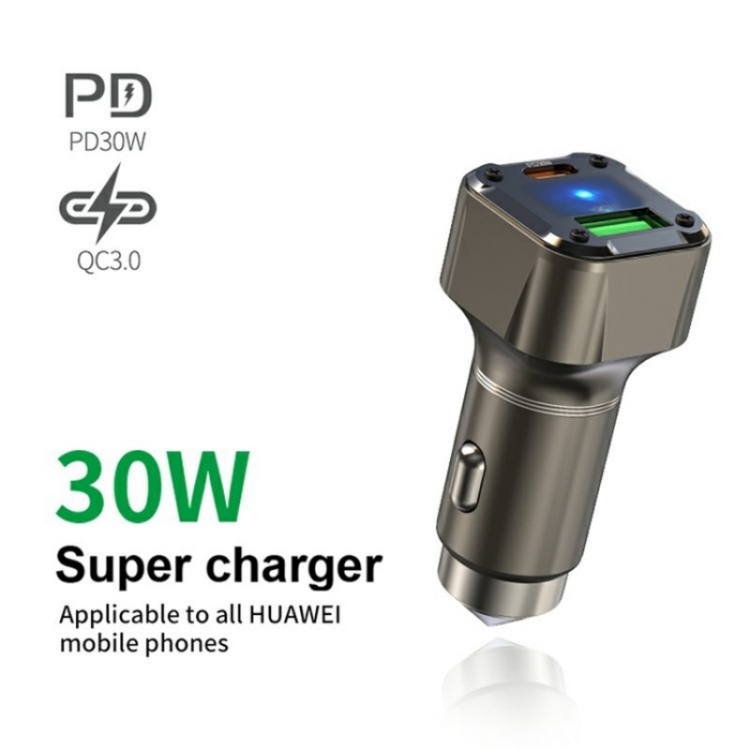 K25 Fast Charging Metal Window Breaker Car Charger Adapter PD 30W Super Charger K25 Fast Charging Metal Window Breaker Car Charger Adapter PD 30W Super Charger