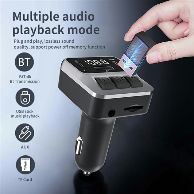 C65 Dual Type-C Port PD 30W Fast Charging Adapter Car Bluetooth FM Transmitter C65 Dual Type-C Port PD 30W Fast Charging Adapter Car Bluetooth FM Transmitter