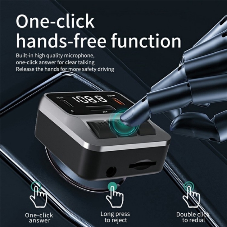 C65 Dual Type-C Port PD 30W Fast Charging Adapter Car Bluetooth FM Transmitter C65 Dual Type-C Port PD 30W Fast Charging Adapter Car Bluetooth FM Transmitter