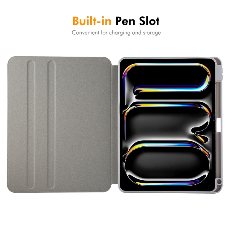 For iPad Pro 12.9 2022/ Air 13 2024 ENKAY 360 Rotation TPU Leather Smart Tablet Case with Pen Slot(Black)