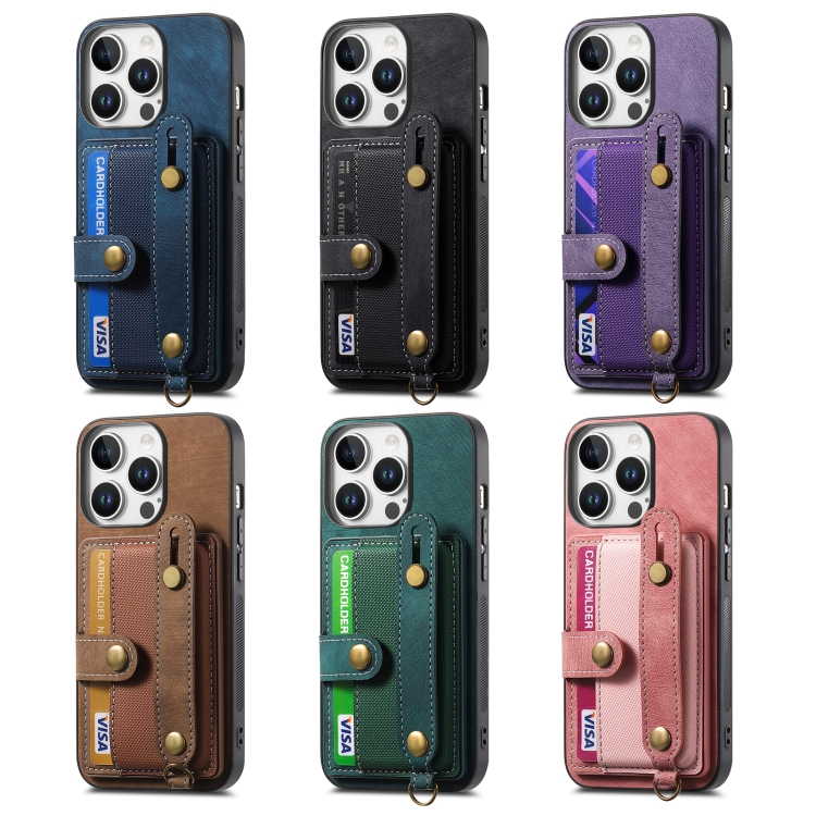 For iPhone 16 Plus Retro Cross Wristband Wallet Leather Back Phone Case(Blue) For iPhone 16 Plus Retro Cross Wristband Wallet Leather Back Phone Case(Blue)
