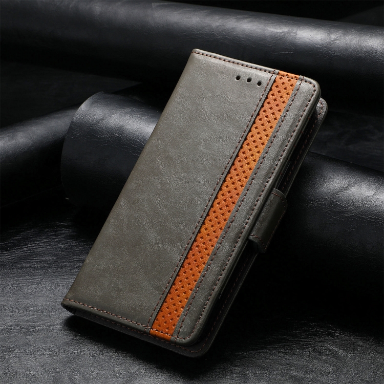 For iPhone 16 Pro CaseNeo Splicing Dual Magnetic Buckle Leather Phone Case(Gray) For iPhone 16 Pro CaseNeo Splicing Dual Magnetic Buckle Leather Phone Case(Gray)