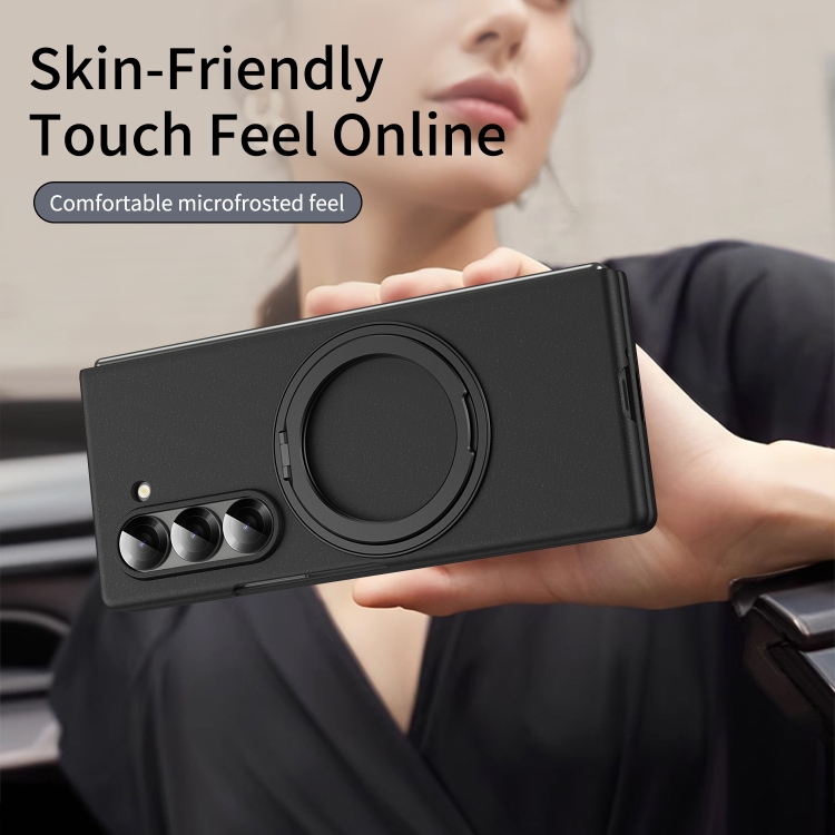 For Samsung Galaxy Z Fold5 5G Thunderbolt 360 Rotating Holder Shockproof Phone Case(Black) For Samsung Galaxy Z Fold5 5G Thunderbolt 360 Rotating Holder Shockproof Phone Case(Black)