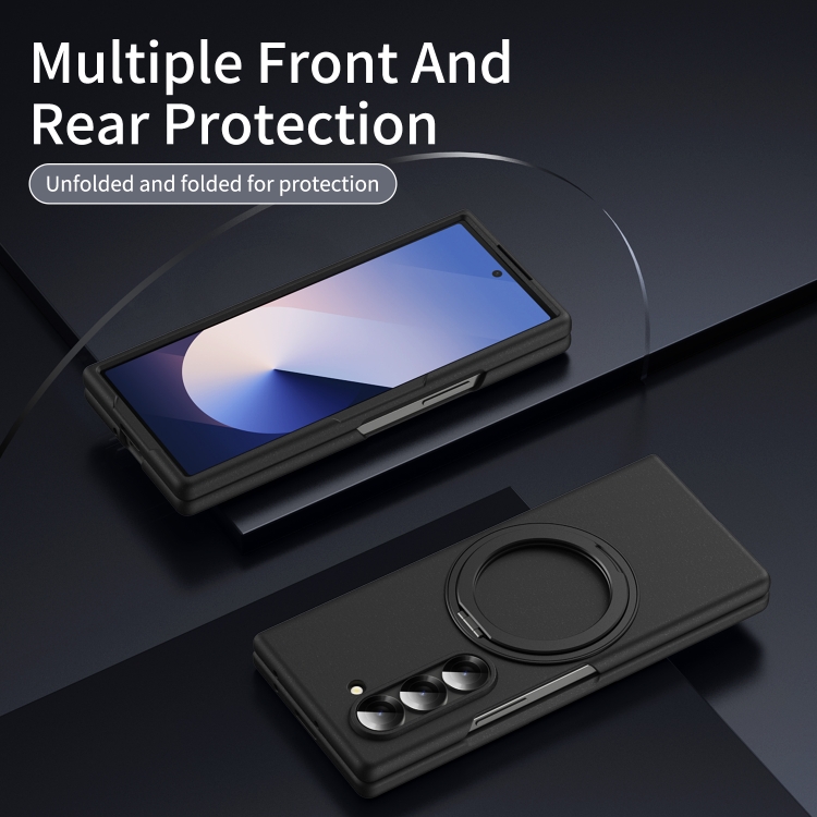 For Samsung Galaxy Z Fold5 5G Thunderbolt 360 Rotating Holder Shockproof Phone Case(Black) For Samsung Galaxy Z Fold5 5G Thunderbolt 360 Rotating Holder Shockproof Phone Case(Black)