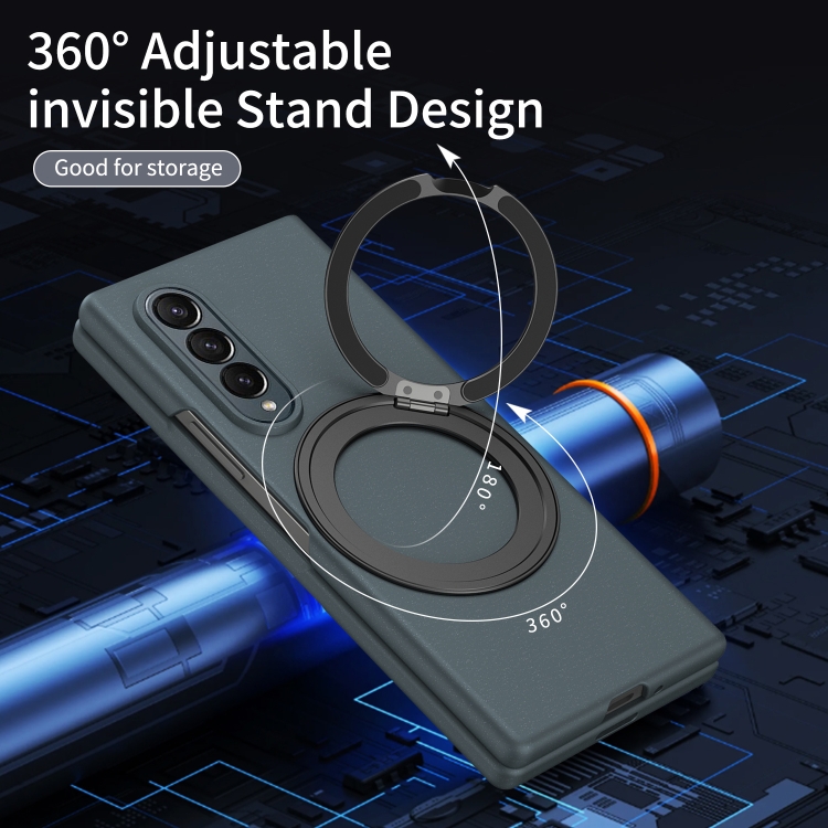 For Samsung Galaxy Z Fold4 Thunderbolt 360 Rotating Holder Shockproof Phone Case(Green) For Samsung Galaxy Z Fold4 Thunderbolt 360 Rotating Holder Shockproof Phone Case(Green)