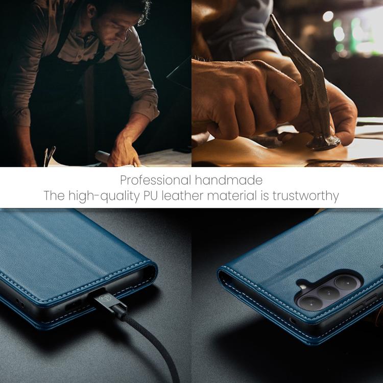 For Samsung Galaxy S26 5G CaseMe 023 Butterfly Buckle Litchi Texture RFID Anti-theft Leather Phone Case(Blue)