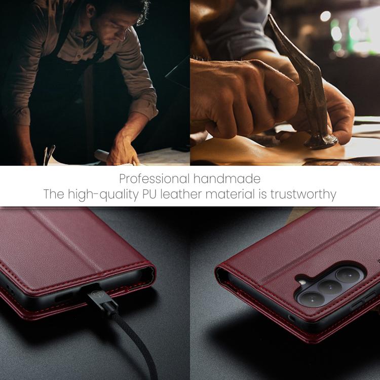 For Samsung Galaxy S26+ 5G CaseMe 023 Butterfly Buckle Litchi Texture RFID Anti-theft Leather Phone Case(Red)