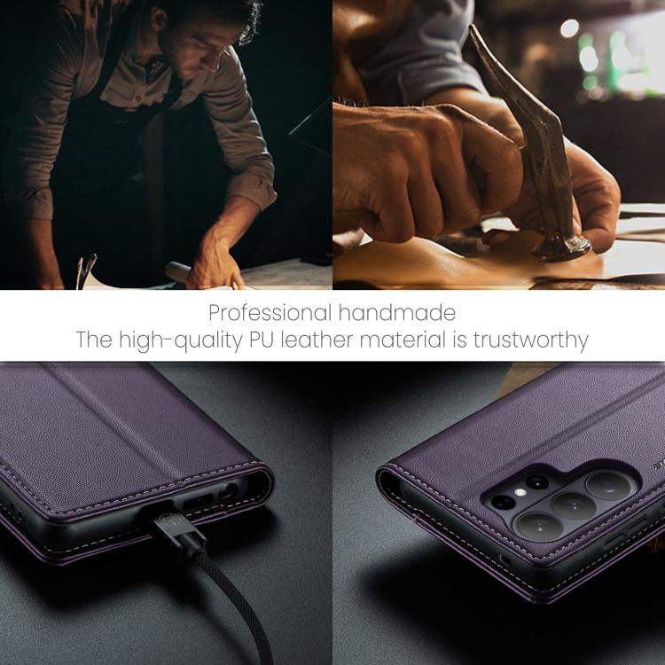 For Samsung Galaxy S26 Ultra 5G CaseMe 023 Butterfly Buckle Litchi Texture RFID Anti-theft Leather Phone Case(Purple)