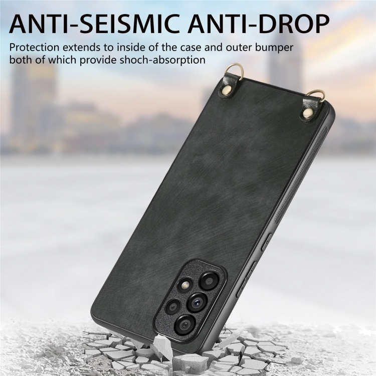 For Samsung Galaxy S25 5G Vintage Leather PC Back Cover Phone Case with Crossbody Strap(Black) For Samsung Galaxy S25 5G Vintage Leather PC Back Cover Phone Case with Crossbody Strap(Black)