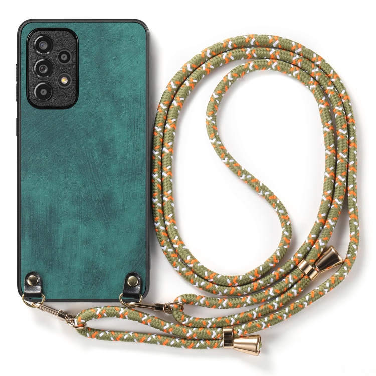For Samsung Galaxy S25 Ultra 5G Vintage Leather PC Back Cover Phone Case with Crossbody Strap(Green) For Samsung Galaxy S25 Ultra 5G Vintage Leather PC Back Cover Phone Case with Crossbody Strap(Green)