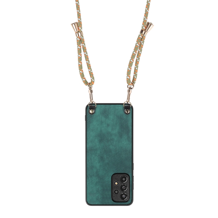 For Samsung Galaxy S25 Ultra 5G Vintage Leather PC Back Cover Phone Case with Crossbody Strap(Green) For Samsung Galaxy S25 Ultra 5G Vintage Leather PC Back Cover Phone Case with Crossbody Strap(Green)