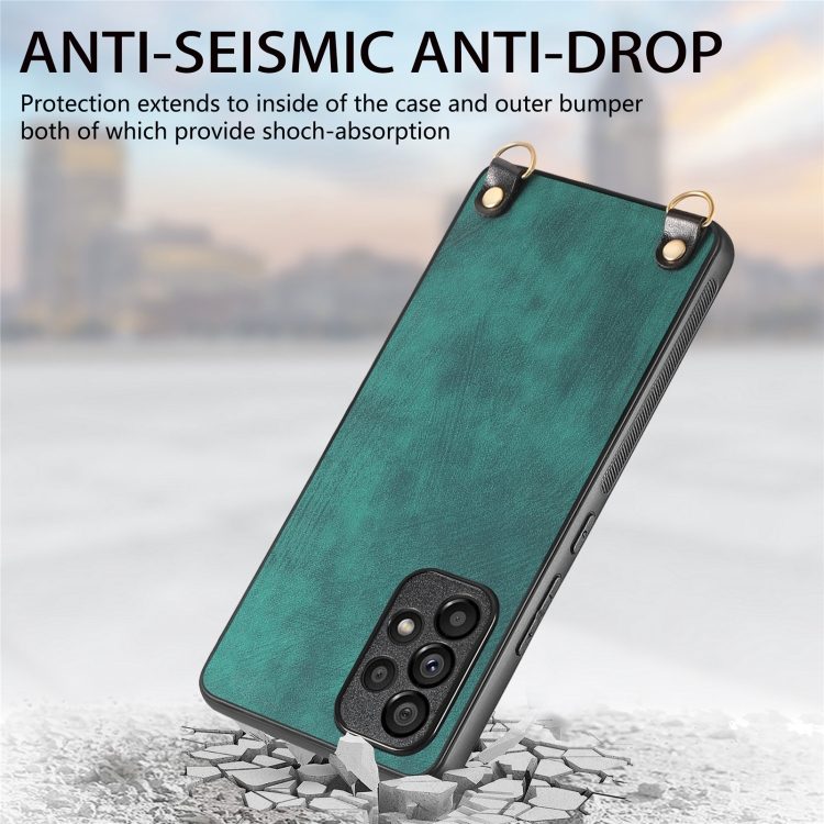 For Samsung Galaxy S25 Ultra 5G Vintage Leather PC Back Cover Phone Case with Crossbody Strap(Green) For Samsung Galaxy S25 Ultra 5G Vintage Leather PC Back Cover Phone Case with Crossbody Strap(Green)
