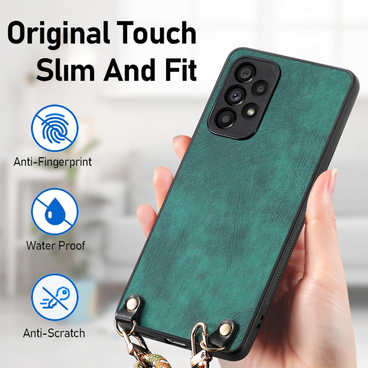 For Samsung Galaxy S25 Ultra 5G Vintage Leather PC Back Cover Phone Case with Crossbody Strap(Green) For Samsung Galaxy S25 Ultra 5G Vintage Leather PC Back Cover Phone Case with Crossbody Strap(Green)