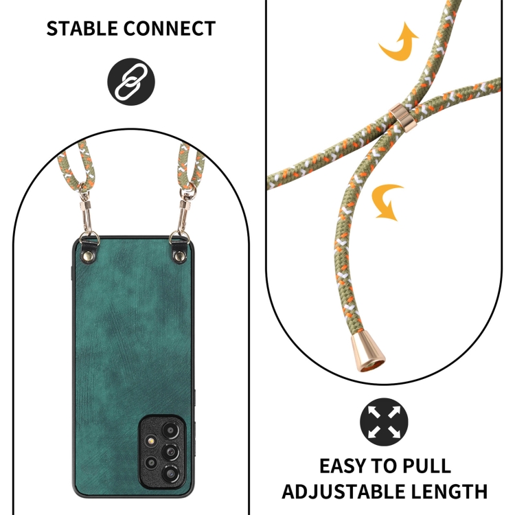 For Samsung Galaxy S25 Ultra 5G Vintage Leather PC Back Cover Phone Case with Crossbody Strap(Green) For Samsung Galaxy S25 Ultra 5G Vintage Leather PC Back Cover Phone Case with Crossbody Strap(Green)
