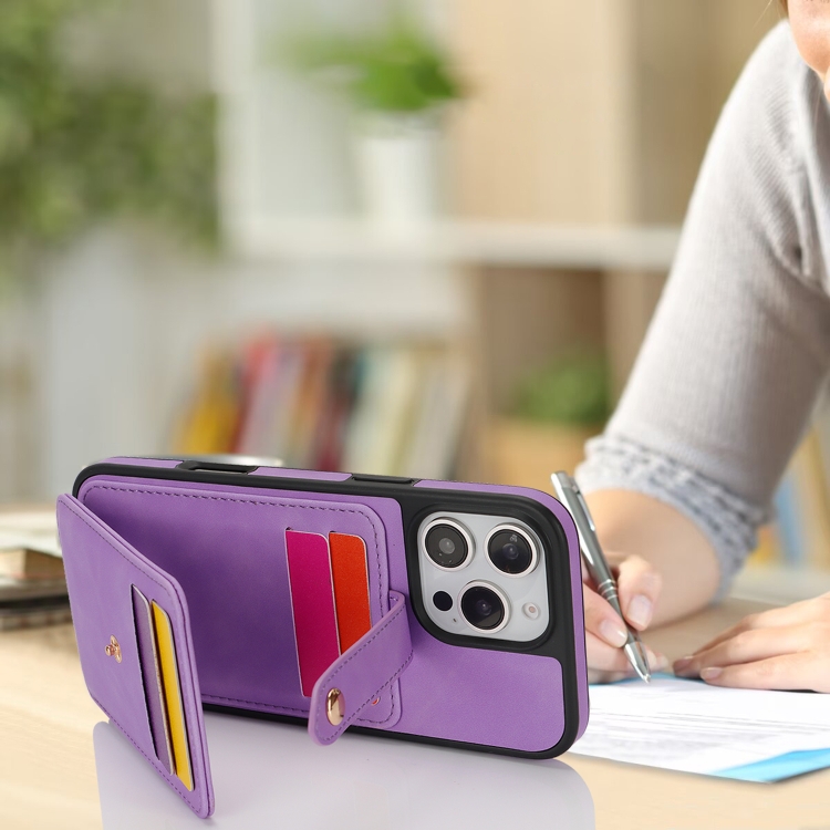 For iPhone 16 Plus Crossbody Skin Card Bag Lanyard Phone Case(Purple) For iPhone 16 Plus Crossbody Skin Card Bag Lanyard Phone Case(Purple)
