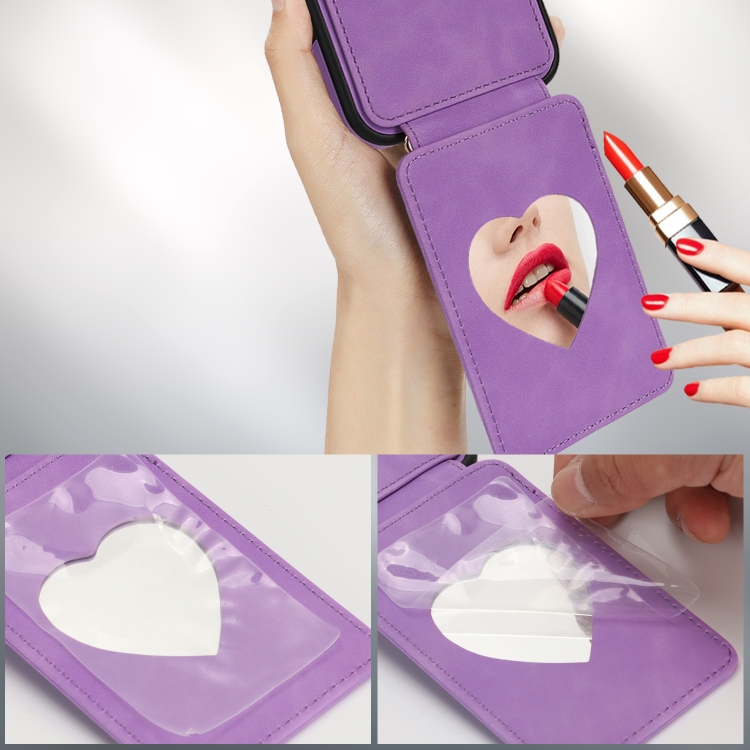 For iPhone 16 Plus Crossbody Skin Card Bag Lanyard Phone Case(Purple) For iPhone 16 Plus Crossbody Skin Card Bag Lanyard Phone Case(Purple)
