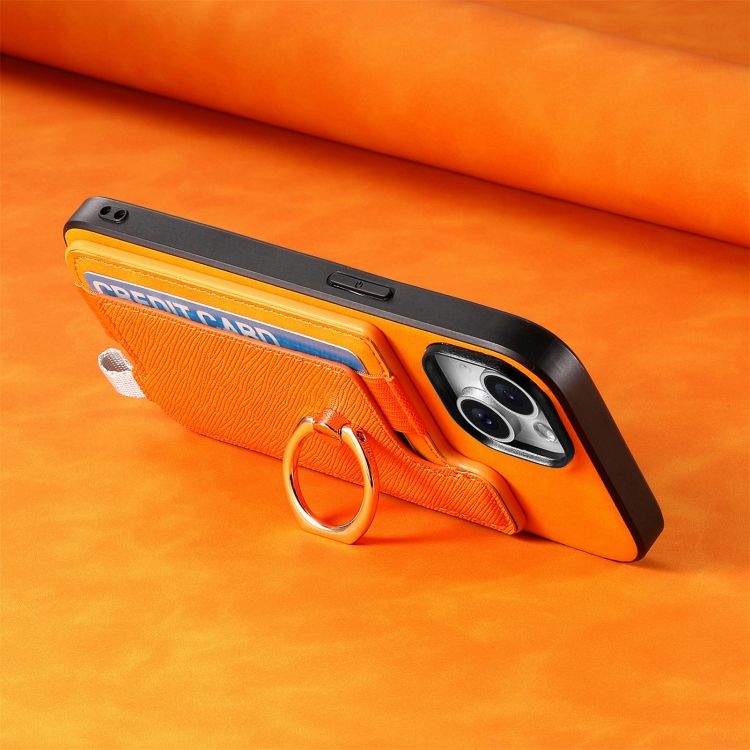 For Samsung Galaxy S25 5G Retro Cross Leather Ring Horizontal Insert Card Bag MagSafe Phone Case(Yellow) For Samsung Galaxy S25 5G Retro Cross Leather Ring Horizontal Insert Card Bag MagSafe Phone Case(Yellow)