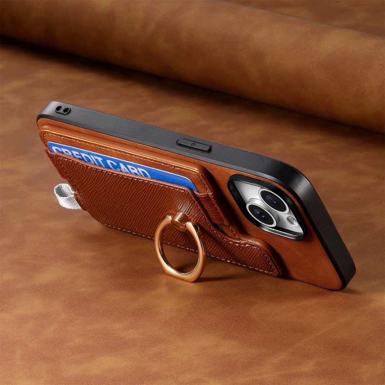 For Samsung Galaxy S25+ 5G Retro Cross Leather Ring Horizontal Insert Card Bag MagSafe Phone Case(Brown) For Samsung Galaxy S25+ 5G Retro Cross Leather Ring Horizontal Insert Card Bag MagSafe Phone Case(Brown)