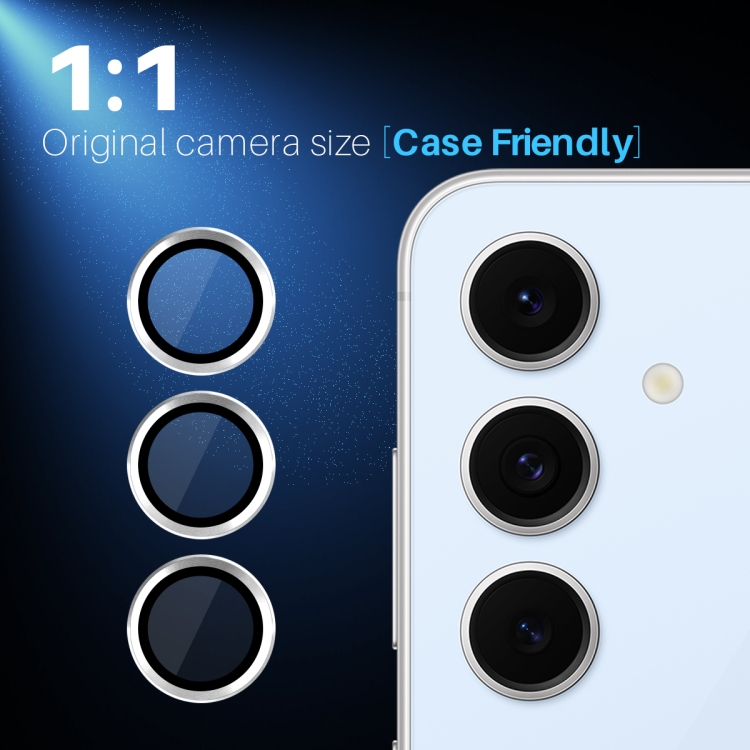 For Samsung Galaxy S24 FE 5G NORTHJO Camera Lens Protector CD Metal Ring Tempered Glass Film(Silver) For Samsung Galaxy S24 FE 5G NORTHJO Camera Lens Protector CD Metal Ring Tempered Glass Film(Silver)