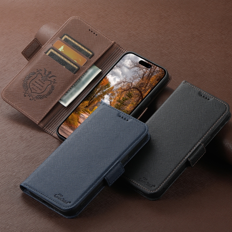 For iPhone 16 Pro Suteni J08 Multifunctional Cross Texture MagSafe Leather Phone Case(Blue) For iPhone 16 Pro Suteni J08 Multifunctional Cross Texture MagSafe Leather Phone Case(Blue)