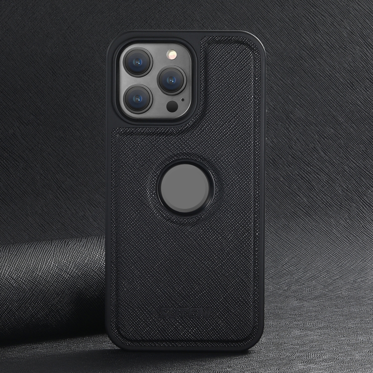 For iPhone 14 Suteni G1 Cross Texture MagSafe Phone Case(Black) For iPhone 14 Suteni G1 Cross Texture MagSafe Phone Case(Black)